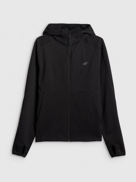 4F Bluza dresowa regular z kapturem męska - czarna M. Czarne bluzy z kapturem męskie 4f, m, z dresówki. Za 199.99 zł.