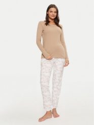 Selmark Piżama P9373 Beżowy Regular Fit. Brązowe piżamy damskie SELMARK, m, bez wzorów, z bawełny, bez ramiączek. Za 239.99 zł.