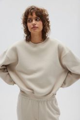 Bluza damska typu oversize w kolorze PORCELAIN - PINEY-UNI. Brązowe bluzy bez kaptura damskie Marsala, uniwersalny, z bawełny. Za 259.90 zł.