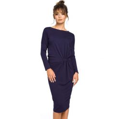 Sukienka w kolorze granatowym. Niebieskie sukienki damskie Be Wear, l, bez wzorów, bez kołnierzyka, bez ramiączek, maxi. Za 149.95 zł.