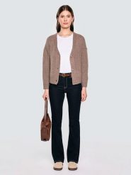 BIG STAR Kardigan w kolorze jasnobrązowym rozmiar: L/XL. Brązowe kardigany damskie Big Star, l, bez wzorów, z wełny. Za 144.99 zł.