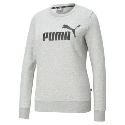 Bluza damska Puma ESS Logo Crew. Czarne bluzy sportowe damskie Puma, xs, bez wzorów, z materiału, bez ramiączek, bez kaptura. Za 215.50 zł.