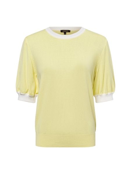 More & More sweter z krótkim rękawem Kobiety wiskoza żółty, 40. Żółte swetry klasyczne damskie MORE & MORE, z dzianiny, bez kołnierzyka. Za 159.95 zł.