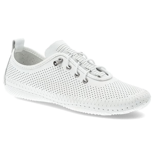 Białe Półbuty Artiker Stylowe Płaskie Obuwie Damskie. Białe półbuty damskie Artiker, bez wzorów, ze skóry, eleganckie, bez obcasa, na płaskiej podeszwie. Za 179.90 zł.