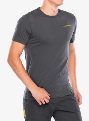 Koszulka z nadrukiem męska La Sportiva Dawn Wall T-Shirt. Szare t-shirty męskie La Sportiva, m, bez wzorów, z bawełny, bez kołnierzyka. Za 197.99 zł.