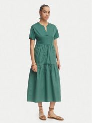 Weekend Max Mara Sukienka letnia Capsula 2615621032 Zielony ciemny Regular Fit. Zielone sukienki damskie Weekend Max Mara, na lato, xxl, bez wzorów, z bawełny, bez kołnierzyka, bez ramiączek. Za 1,209.00 zł.