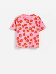 T-shirt z nadukiem - wielobarwny. T-shirty damskie Reserved, l, bez wzorów, z bawełny, bez kołnierzyka. Za 49.99 zł.