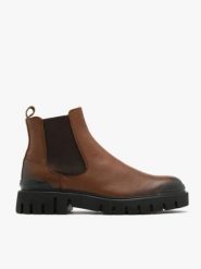 Brązowe botki z gumą. Brązowe buty zimowe męskie Ryłko, z gumy, bez zapięcia. W wyprzedaży za 229.99 zł.