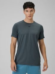 4F Koszulka treningowa regular szybkoschnąca męska - szara XXL. Szare t-shirty sportowe męskie 4f, m, ze skóry, bez ramiączek, na fitness i siłownię. Za 129.99 zł.