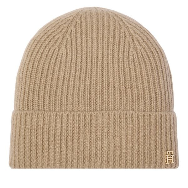 Czapka Tommy Hilfiger. Brązowe czapki zimowe damskie Tommy Hilfiger. Za 369.99 zł.