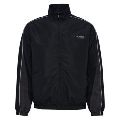 Kurtka z dresu Hummel. Czarne kurtki damskie HUMMEL, bez wzorów, z dresówki, sportowe, bez kaptura. Za 294.50 zł.