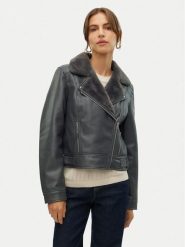Vero Moda Kurtka z imitacji skóry Hailey 10250405 Szary Regular Fit. Szare kurtki damskie Vero Moda, m, bez wzorów, ze skóry, bez kaptura. Za 229.99 zł.