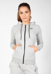 Pixley Bluza z kapturem zapinana na suwak - Szary. Szare bluzy z kapturem damskie GORILLA WEAR, l, z bawełny. Za 239.00 zł.