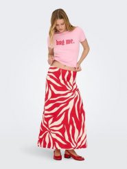 ONLY Koszulka w kolorze jasnoróżowym rozmiar: XS. Różowe bluzki damskie Only, xs, bez wzorów, z bawełny, bez kołnierzyka, bez ramiączek. Za 43.99 zł.