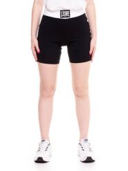 Damskie legginsy w kolorze czarno-białym. Czarne legginsy sportowe damskie LEONE 1947 APPAREL, l, z aplikacjami, z bawełny, na fitness i siłownię. Za 42.06 zł.