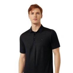 Koszulka polo Rigi Merino. Czarne koszulki polo męskie FJORK MERINO, m, bez wzorów, z wełny, bez ramiączek. W wyprzedaży za 279.00 zł.