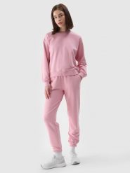 4F Spodnie dresowe joggery damskie - różowe S. Czerwone spodnie dresowe damskie 4f, l, bez wzorów, z bawełny. Za 129.99 zł.