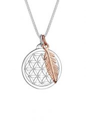Elli Damski wisior kwiat życia pióro Bi-Colour ze srebra próby 925 Sterling Silver Naszyjniki 1 ct. Szare naszyjniki damskie Elli, pozłacane. Za 238.99 zł.