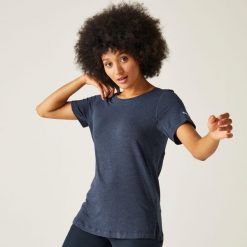 Ballyton damska koszulka. Niebieskie bluzki damskie Regatta, bez wzorów, z materiału, sportowe, bez kołnierzyka, bez ramiączek. W wyprzedaży za 93.85 zł.