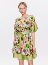 Liu Jo Beachwear Sukienka plażowa VA3141 T3347 Zielony Relaxed Fit. Zielone sukienki damskie Liu Jo Beachwear, na plażę, l, bez wzorów, z wiskozy, bez kołnierzyka, bez ramiączek. Za 749.99 zł.