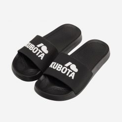 Klapki Kubota Basenowe Basic Czarne. Czarne klapki damskie Kubota, bez wzorów, z materiału, bez obcasa. Za 69.99 zł.