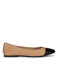 Sergio Bardi Baleriny RST-E1065-06SB Beżowy. Brązowe baleriny damskie Sergio Bardi, bez wzorów, ze skóry, bez obcasa. Za 249.99 zł.