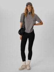 4F Legginsy z prążkowanej dzianiny damskie - czarne S. Czarne legginsy damskie 4f, s, bez wzorów, z dzianiny. Za 99.99 zł.