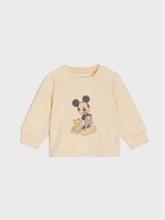 Bluza z polarem w środku Mickey Mouse - kremowy. Białe bluzy i bluzki niemowlęce Sinsay, bez wzorów, z polaru, bez ramiączek, bez kaptura. Za 15.99 zł.