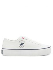 Beverly Hills Polo Club Trampki W-BHPC027M Biały. Białe trampki i tenisówki damskie Beverly Hills Polo Club, bez wzorów, z materiału. Za 149.99 zł.