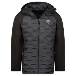 Kurtka męska Geographical Norway BAEL BLACK DB MEN 056 BLACK (WZ8113H/GN-NOIR). Czarne kurtki męskie Geographical Norway, m, bez wzorów, sportowe, bez kaptura. Za 219.00 zł.
