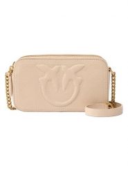 Pinko Skórzana torebka w kolorze beżowym - 18 x 10 x 6 cm rozmiar: onesize. Brązowe torebki klasyczne damskie Pinko, bez wzorów, z materiału, bez dodatków. Za 794.39 zł.