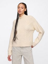 GAP Sweter w kolorze kremowym rozmiar: XXL. Brązowe golfy damskie GAP, xxl, bez wzorów, ze splotem, bez ramiączek. Za 100.99 zł.