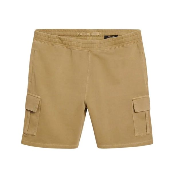 Spodenki cargo z kontrastowymi szwami Superdry. Brązowe szorty męskie Superdry., z bawełny, bez kołnierzyka. Za 227.50 zł.