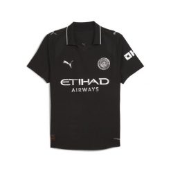 Męska koszulka wyjazdowa authentic Manchester City 25/26 PUMA Black. Czarne t-shirty sportowe męskie Puma, m, bez ramiączek, do piłki nożnej. Za 638.50 zł.