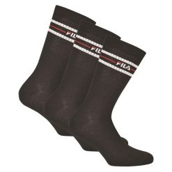 Skarpety tenisowe FILA Lifestyle Socks 3 pary. Czarne skarpetki damskie Fila, bez wzorów. Za 29.99 zł.