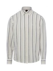 BOSS Orange koszula casual z lnem - Ricoplus Mężczyźni Regular Fit Bawełna szary, XL. Pomarańczowe koszule męskie Boss Orange, m, bez wzorów, z bawełny, bez kołnierzyka, bez ramiączek. Za 329.95 zł.