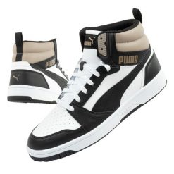 Buty sportowe męskie Puma Rebound v6. Białe buty sportowe na co dzień męskie Puma, ze skóry ekologicznej, bez zapięcia. Za 199.00 zł.