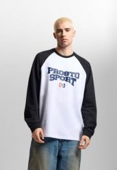 Koszulka sportowa męska Prosto Raglan Harvard z długim rękawem. Białe t-shirty sportowe męskie Prosto., l, z bawełny, bez ramiączek. Za 139.99 zł.