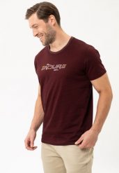 T-shirt w sportowym stylu T-ENDE. Czerwone t-shirty męskie Volcano, na zimę, m, bez wzorów, z bawełny, bez kołnierzyka. Za 69.99 zł.