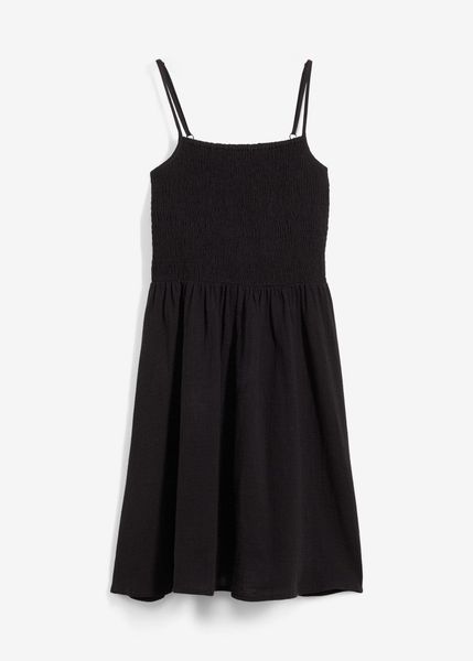 Sukienka na ramiączkach z przewiewnego muślinu. Fioletowe sukienki dziewczęce bonprix, bez wzorów, bez ramiączek. Za 109.99 zł.