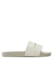 Calvin Klein Jeans Klapki Slide Instituitional Mtr YW0YW01508 Écru. Klapki damskie Calvin Klein Jeans, bez wzorów, z jeansu, bez obcasa. Za 79.99 zł.