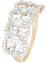 DIAMOND & CO Złoty pierścionek "Capiz" z diamentami i topazem rozmiar: 52. Niebieskie pierścionki damskie Diamond & Co, z diamentem, złote. Za 2,327.99 zł.