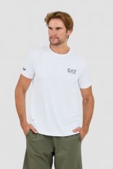 EA7 Biały t-shirt Ventus 7. Białe t-shirty męskie EA7 Emporio Armani, l, bez wzorów, bez kołnierzyka. W wyprzedaży za 251.99 zł.