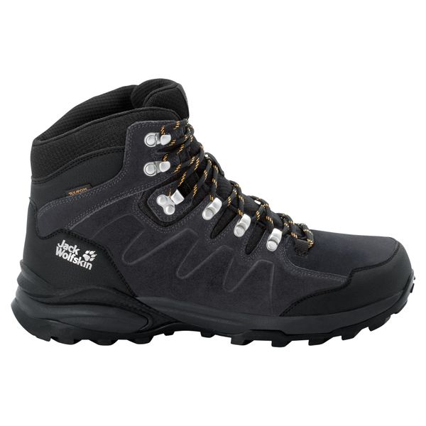 Buty trekkingowe męskie Jack Wolfskin Refugio Texapore Mid. Czarne buty trekkingowe męskie Jack Wolfskin, z gumy, za kostkę, bez zapięcia, trekkingowe. Za 429.99 zł.