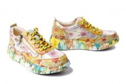 LAURA VITA 0006755 Nikito 62 citron, półbuty damskie. Żółte półbuty damskie Laura Vita, bez wzorów, ze skóry, bez obcasa, na obcasie. Za 434.90 zł.