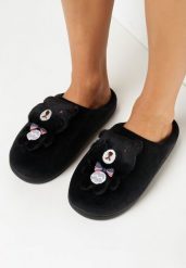 Czarne Kapcie z Misiem Roho. Czarne kapcie damskie Born2be. Za 29.99 zł.