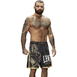 Spodenki do MMA LEONE 1947 Legionarvis VI MMA. Czarne szorty męskie LEONE 1947, bez kołnierzyka. Za 289.99 zł.