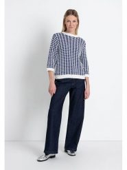 More & More Sweter w kolorze biało-granatowym rozmiar: 34. Białe swetry klasyczne damskie MORE & MORE, bez kołnierzyka. Za 105.14 zł.