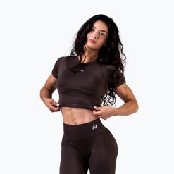 Top treningowy damski NEBBIA Power. Brązowe topy sportowe damskie Nebbia, m, bez wzorów, z elastanu, bez ramiączek. Za 229.99 zł.