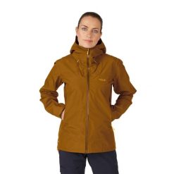 Kurtka przeciwdeszczowa damska Rab Namche GTX Jacket z kapturem. Brązowe kurtki damskie RAB, bez wzorów, z kapturem. Za 1,069.99 zł.